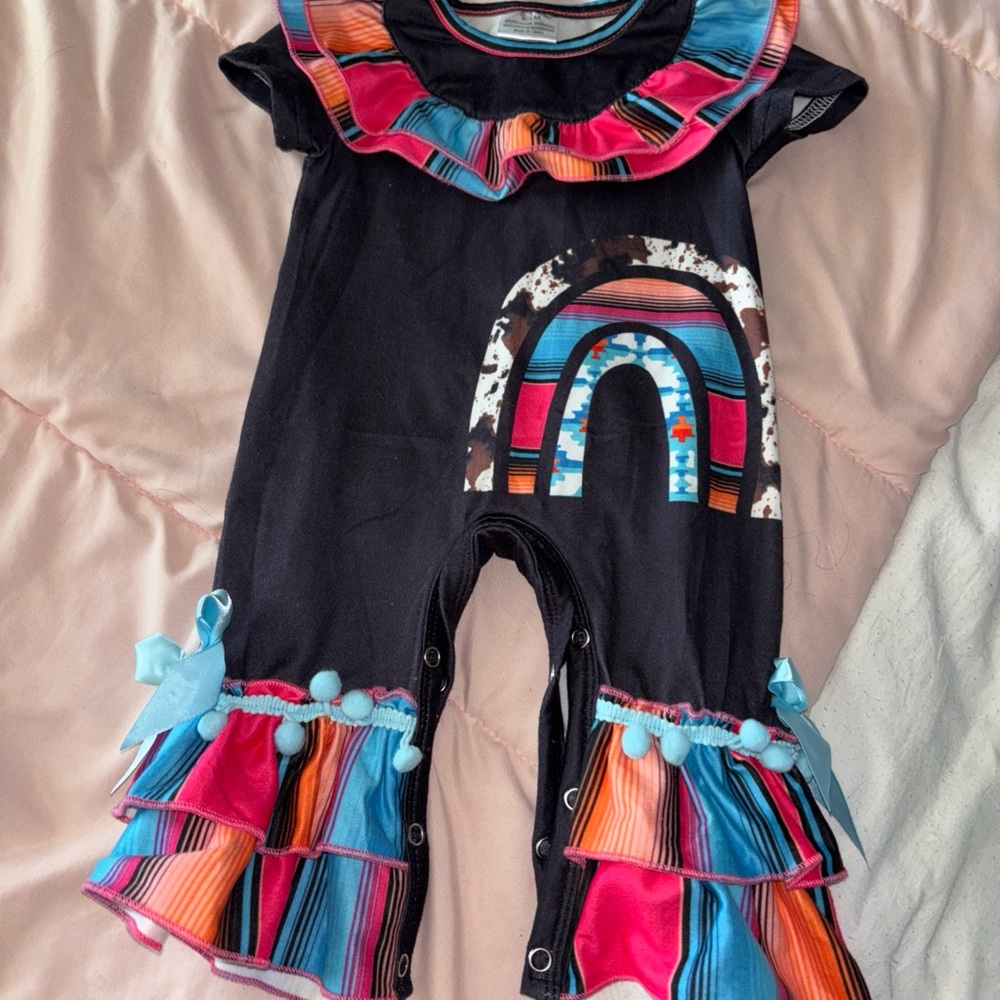 Colorful Ruffled Baby Romper